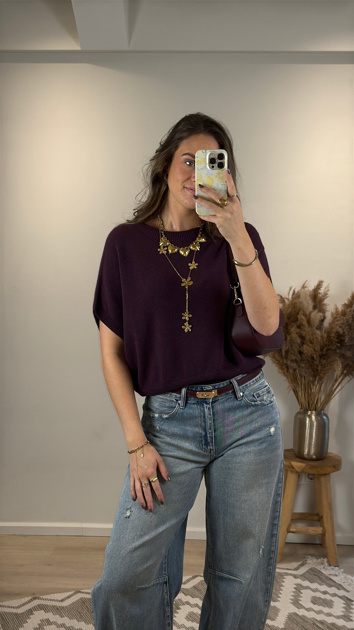 Knitted top - bordeaux