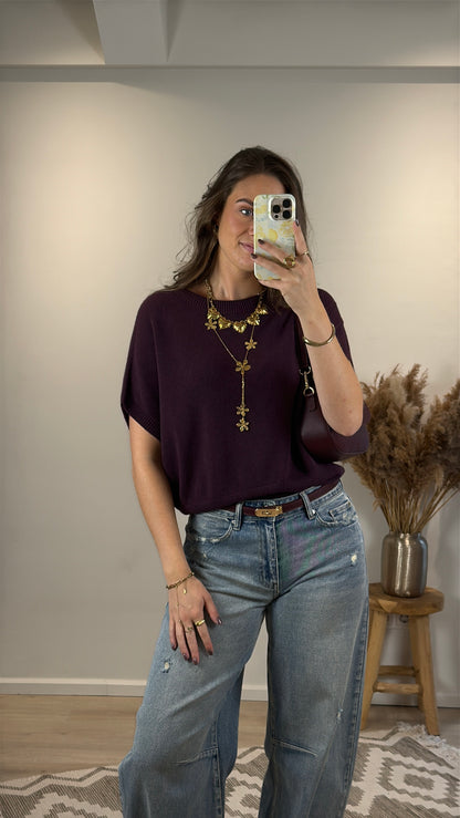 Knitted top - bordeaux