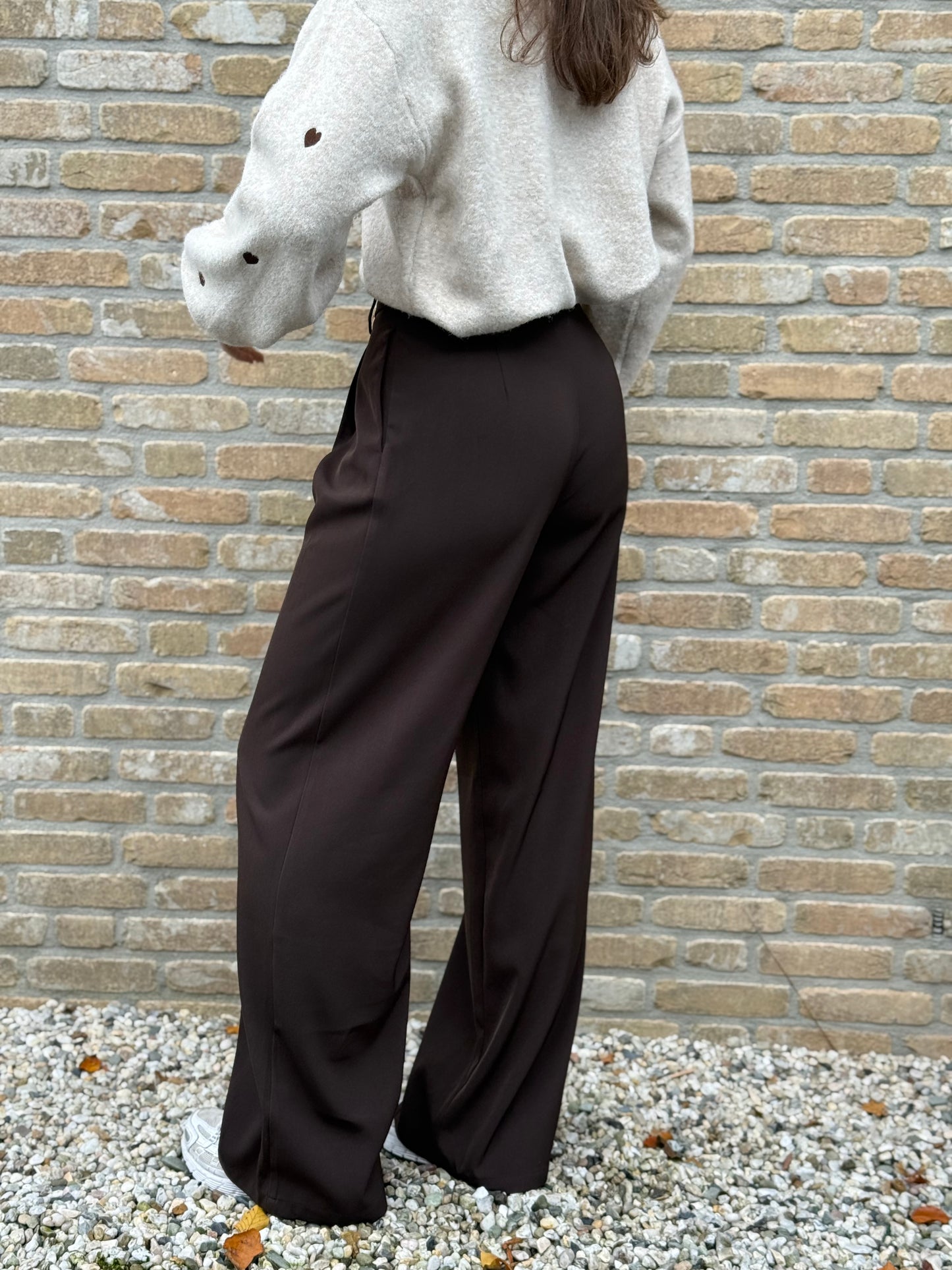 Wide leg pantalon - bruin