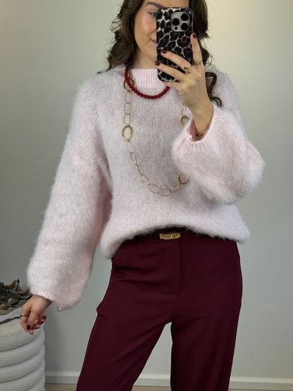 Harige trui - roze
