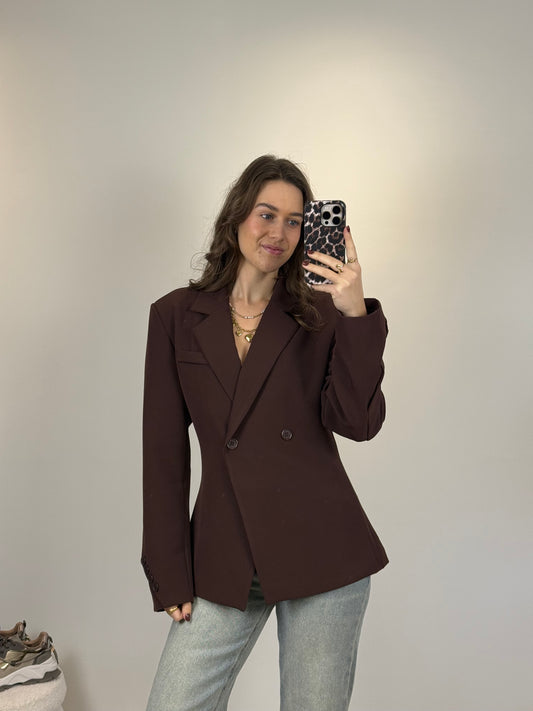 Getailleerde blazer - bruin