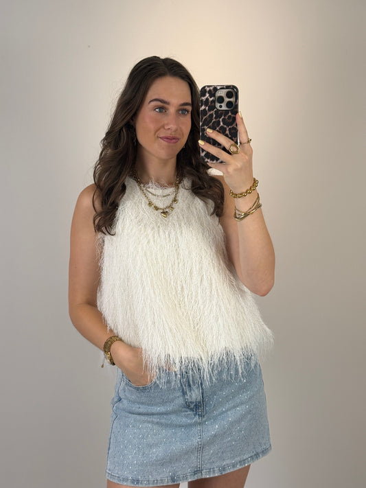 Franjes top - creme