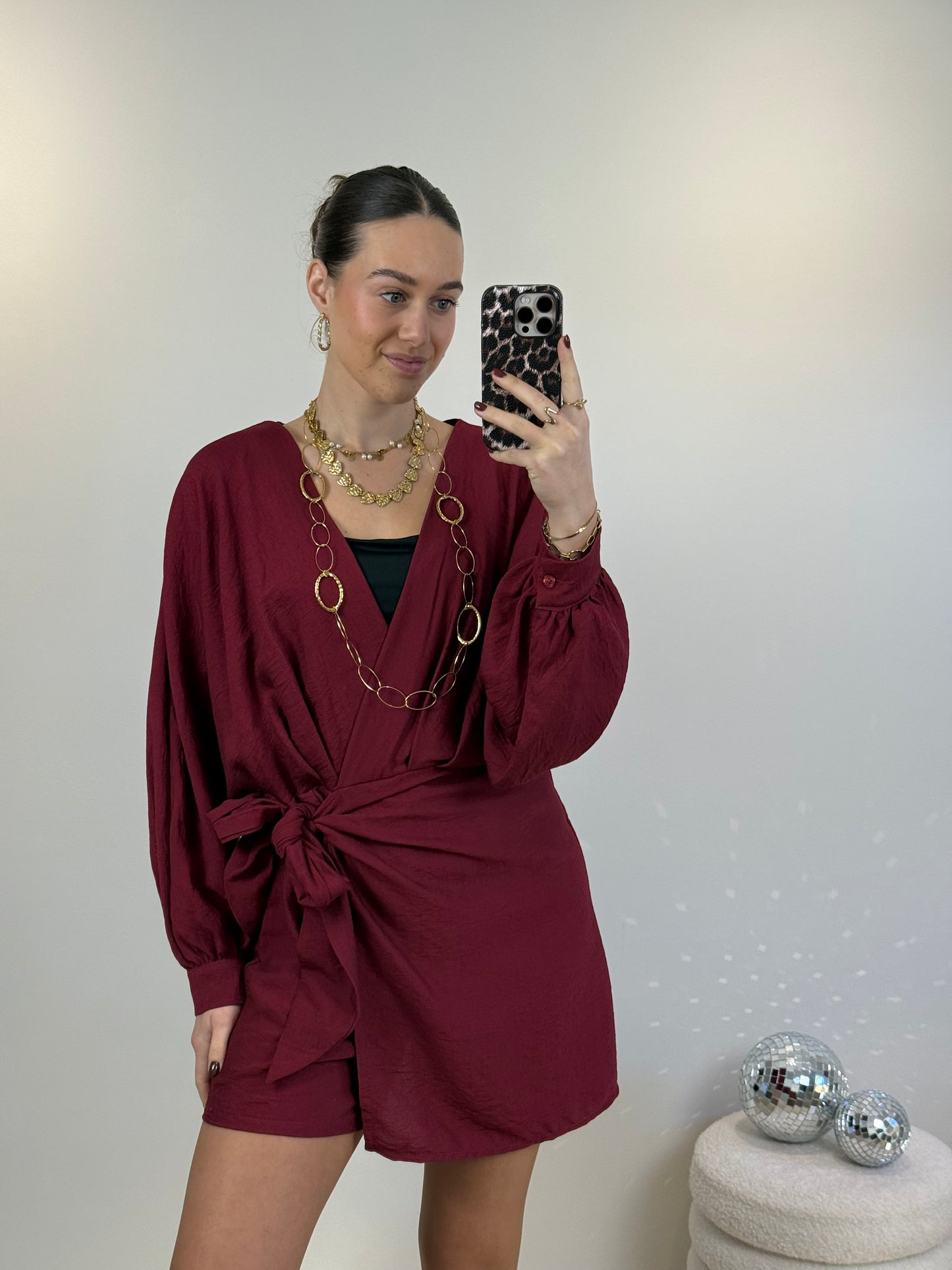 Overslag playsuit - bordeaux