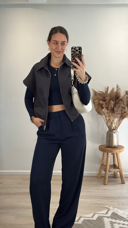 Wide leg pantalon - blauw