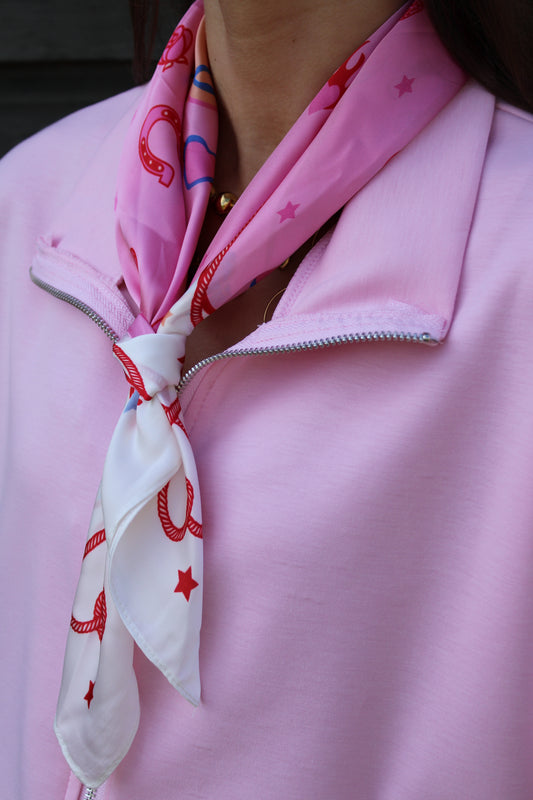 Satijnen sjaaltje - roze/oranje