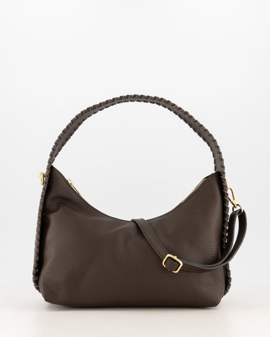 Leren suede tas Iris - bruin
