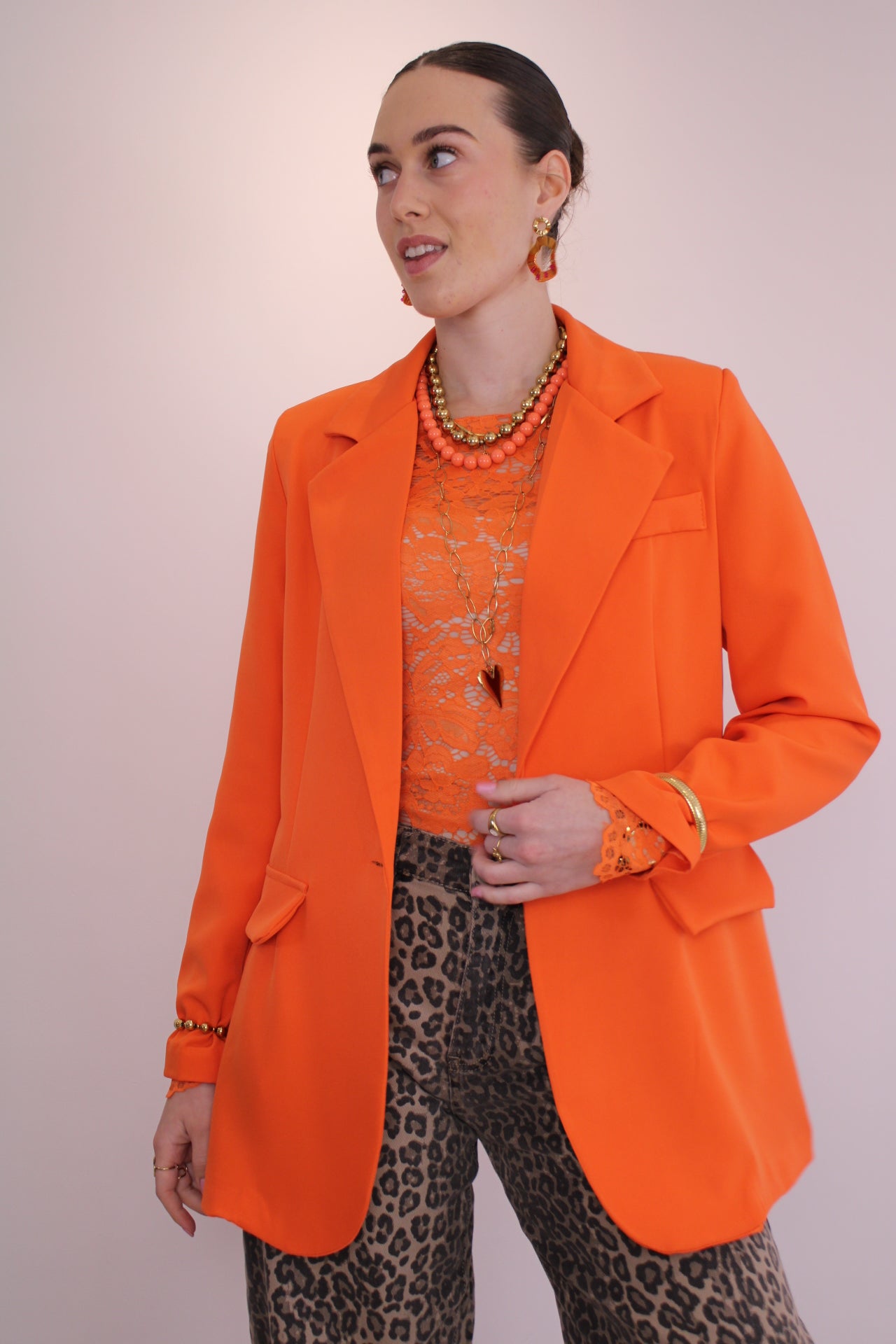 Oversized blazer - oranje - At Styles