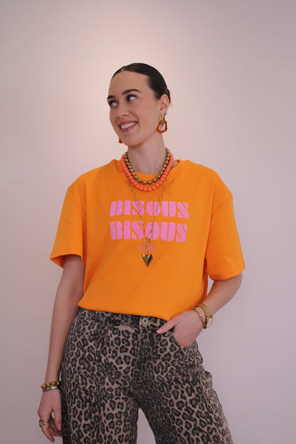 Shirt Bisous - oranje - At Styles
