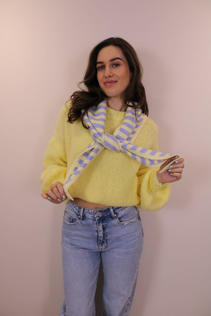 Gestreept sjaaltje - geel/blauw
