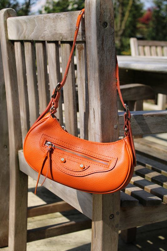 Leren tas Britt - oranje