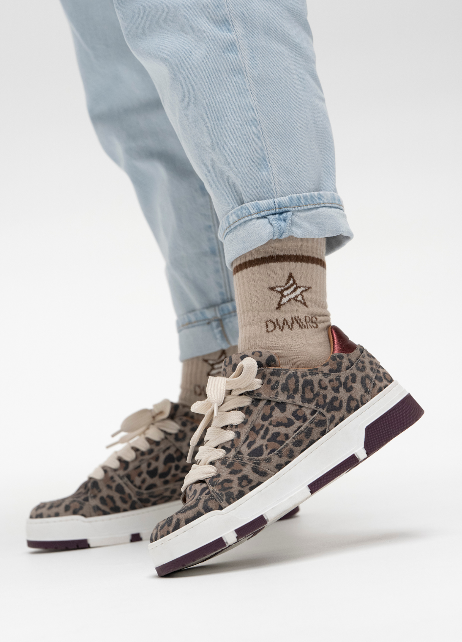 DWRS leren sneakers Whitby - panter