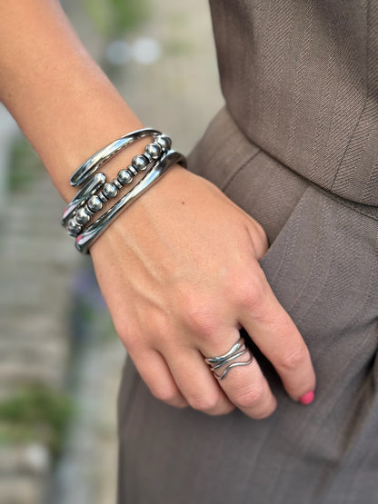 Open bangle armband - zilver