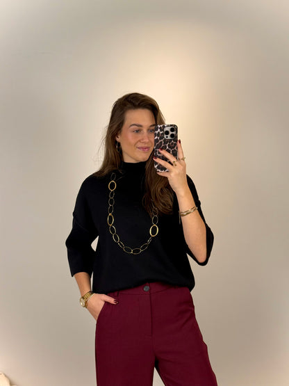 Top driekwart met naad - zwart