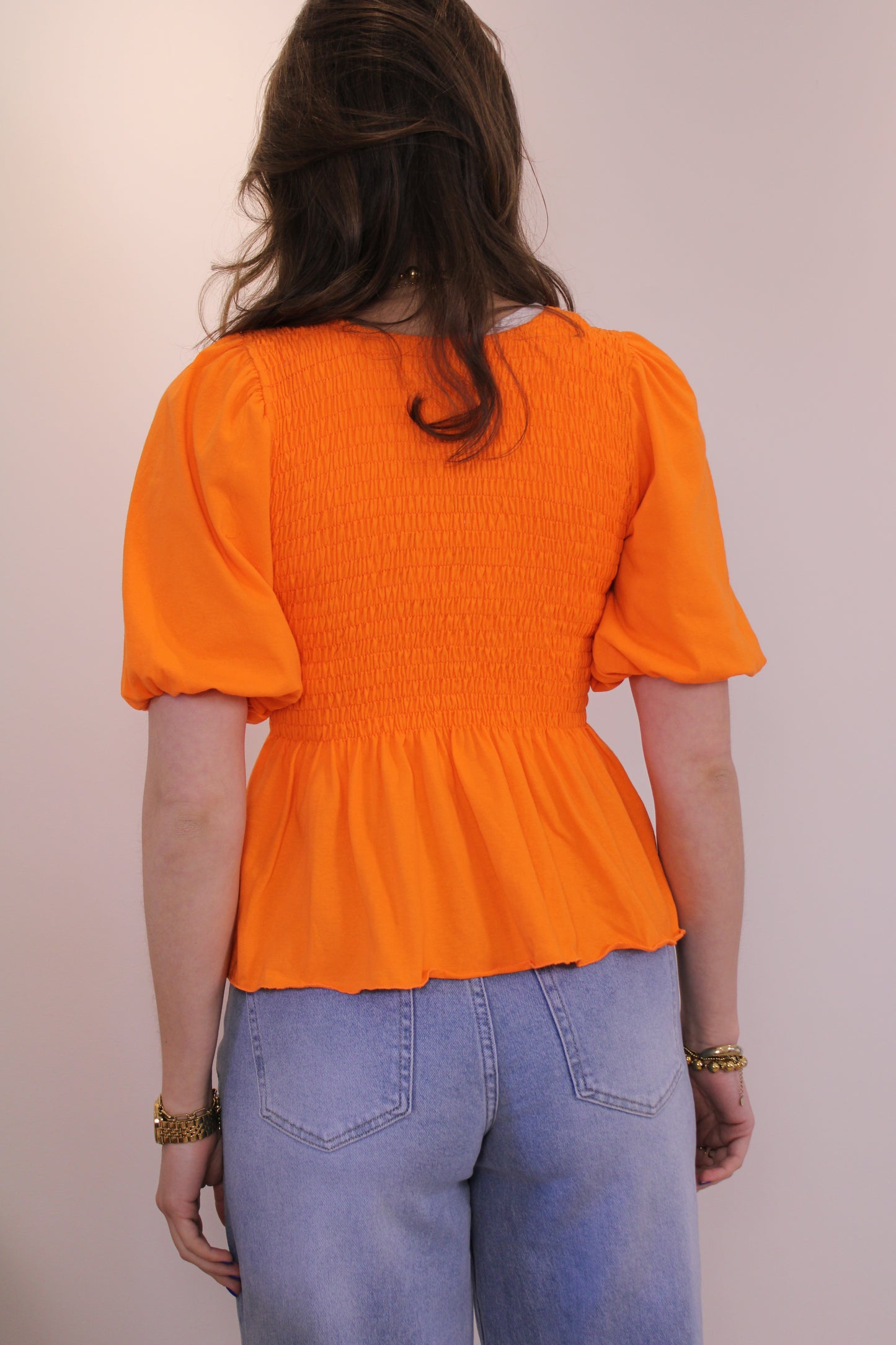 Peplum top - oranje