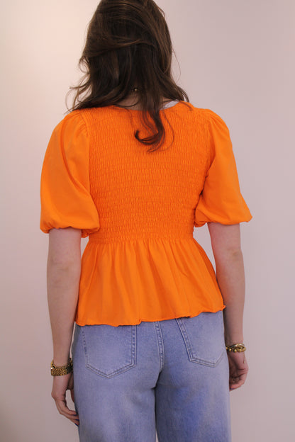 Peplum top - oranje