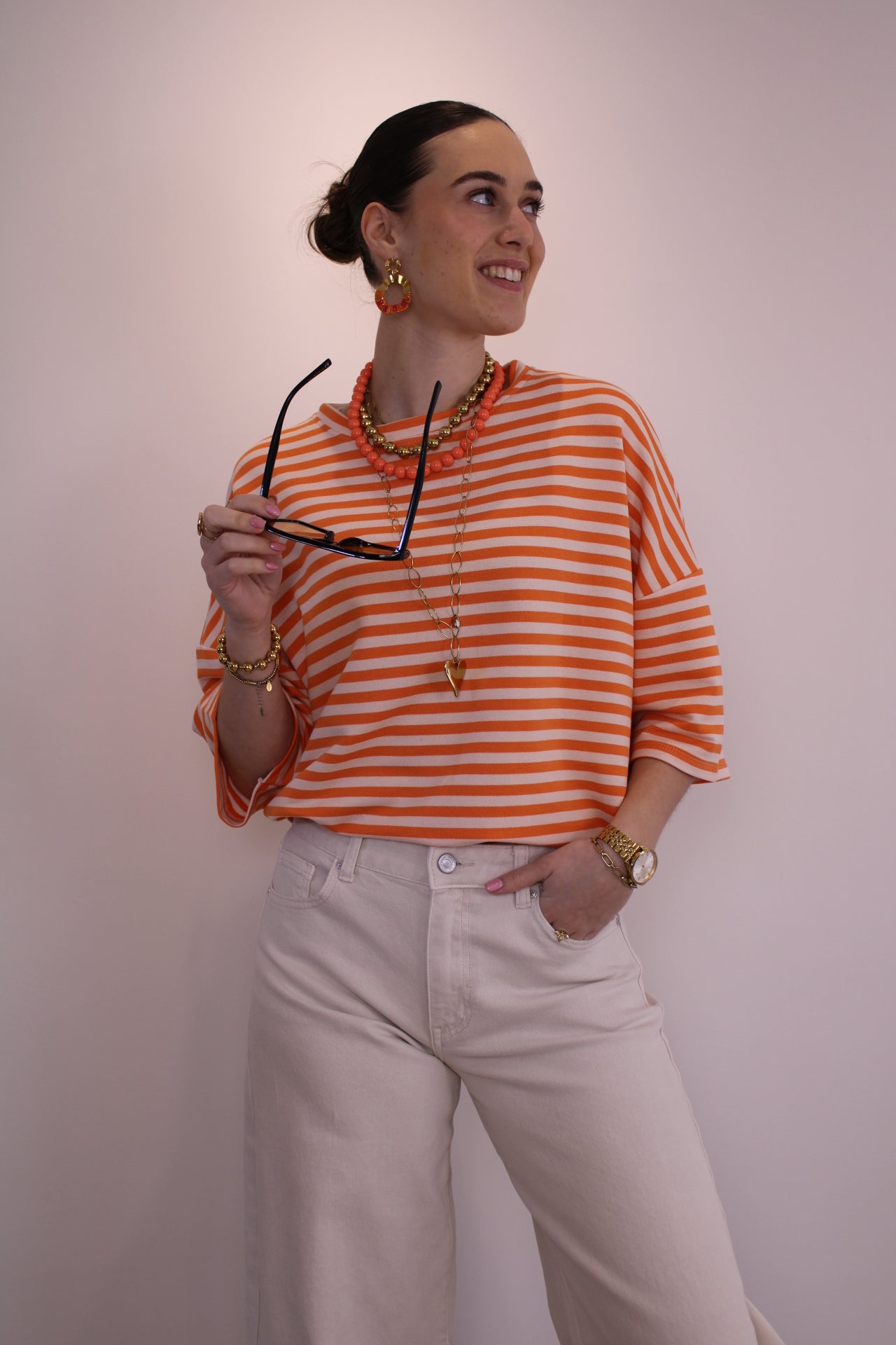 PRE-ORDER Gestreept shirt - oranje (uiterlijk di. 31 maart in huis) - At Styles