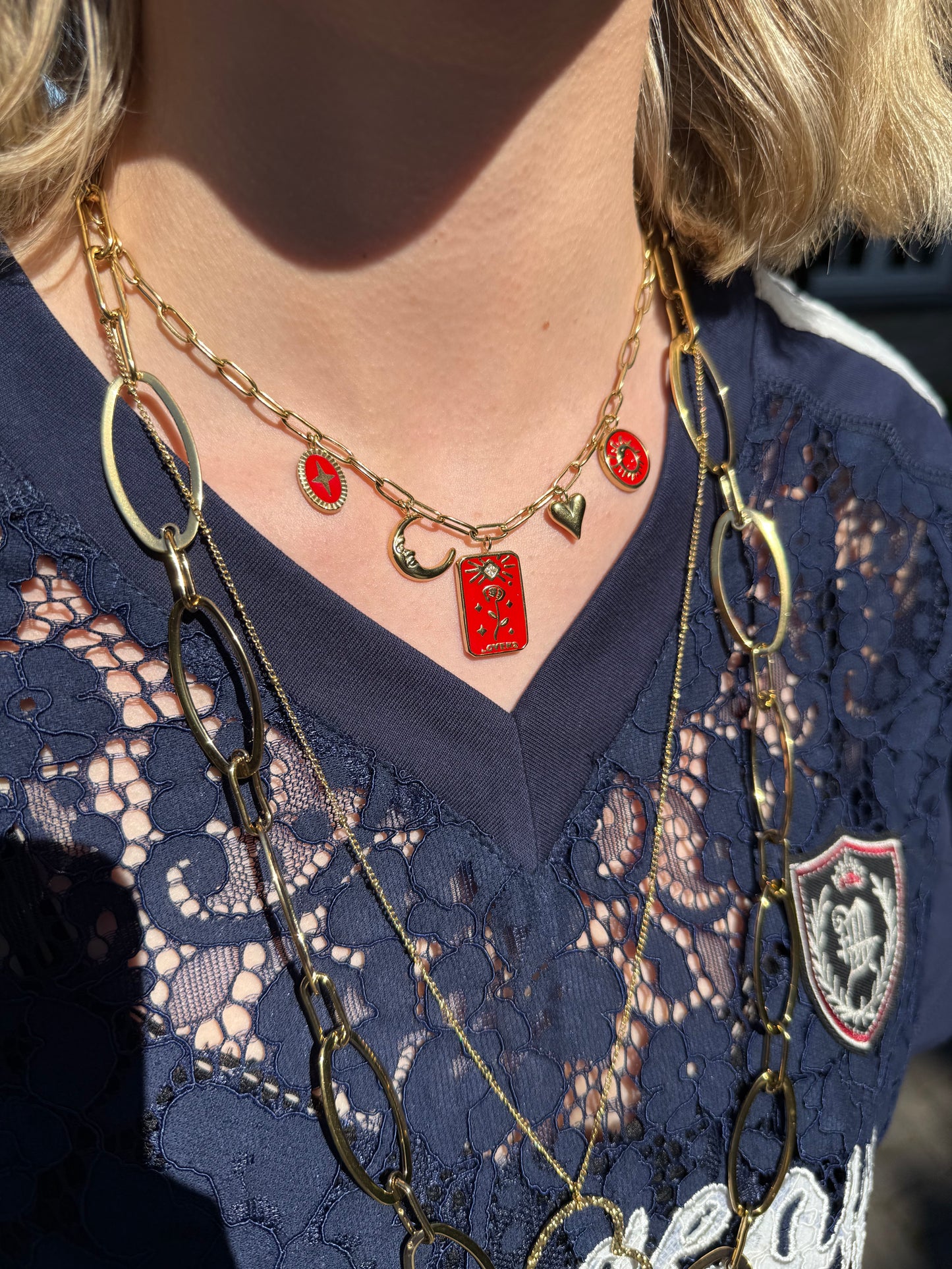 Bedel ketting | Goud rood