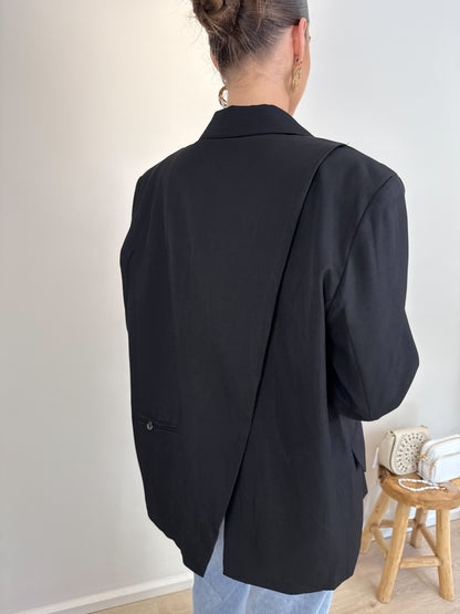 Split blazer - zwart