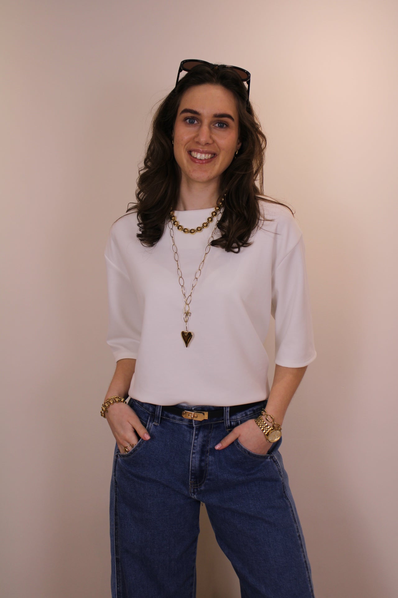 Jogging stof shirt - wit