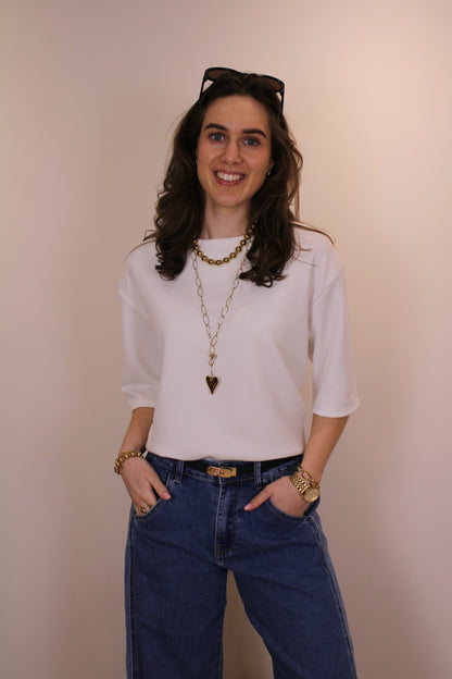 Jogging stof shirt - wit