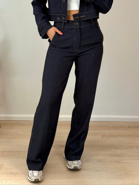 Stretch pantalon - dark denim