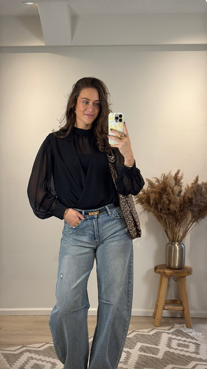 Overslag top - zwart