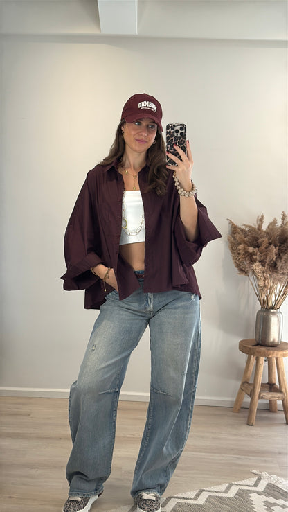 Oversized blouse - bordeaux