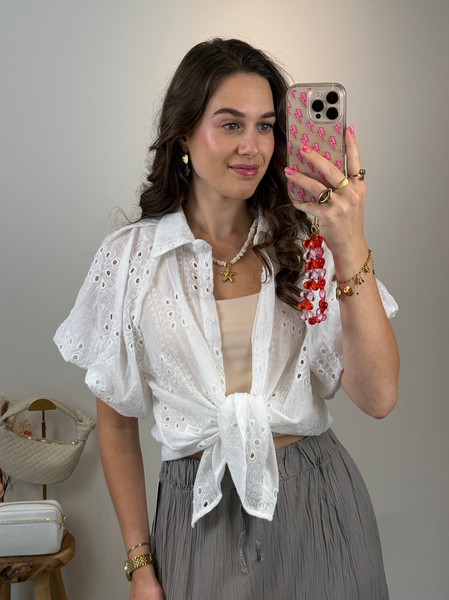 Broderie blouse - wit