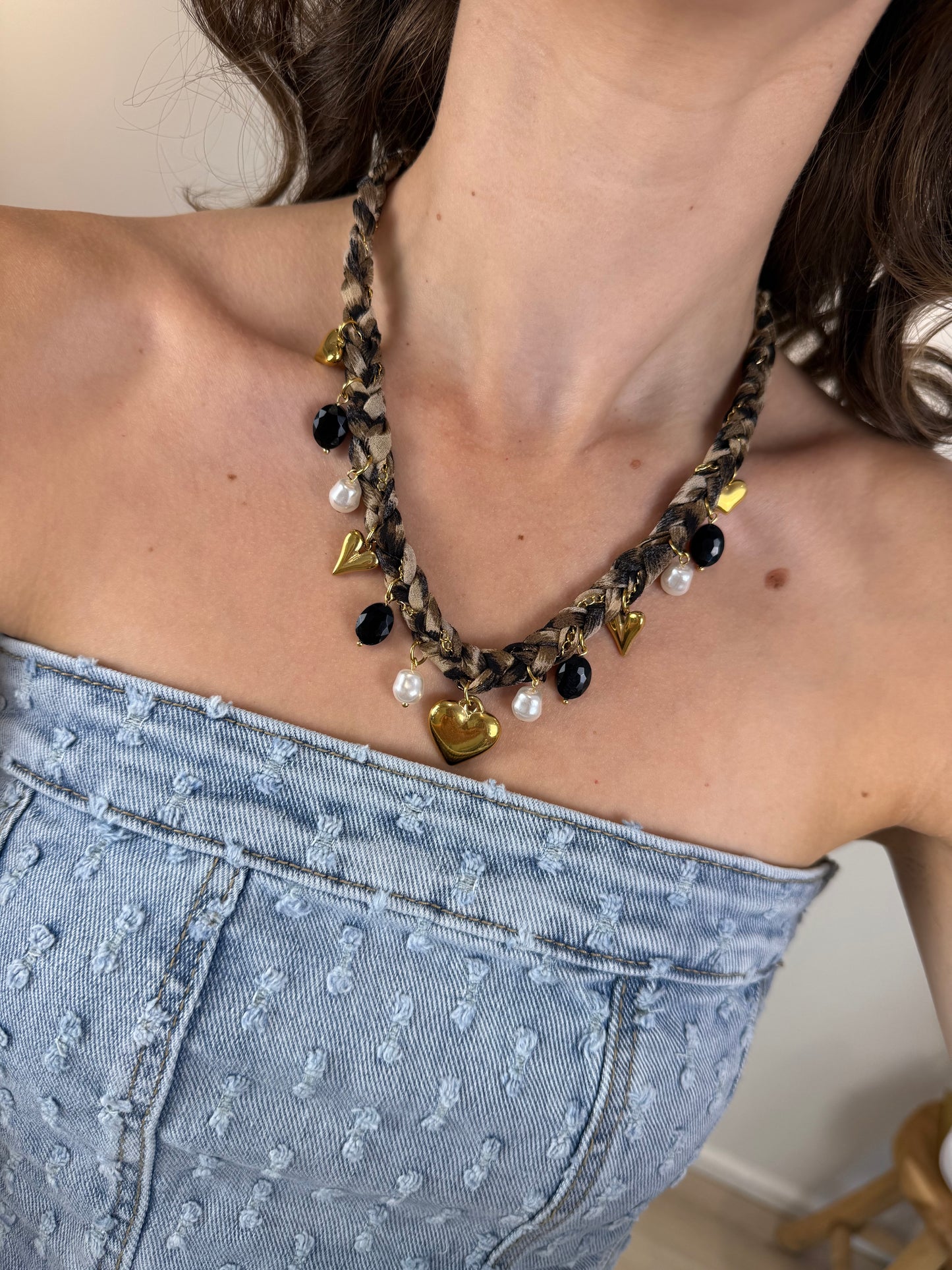 Bedel ketting - panter touw | Goud