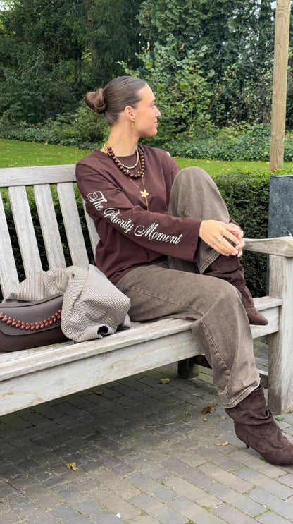 Longsleeve shirt 'Moment' - bruin