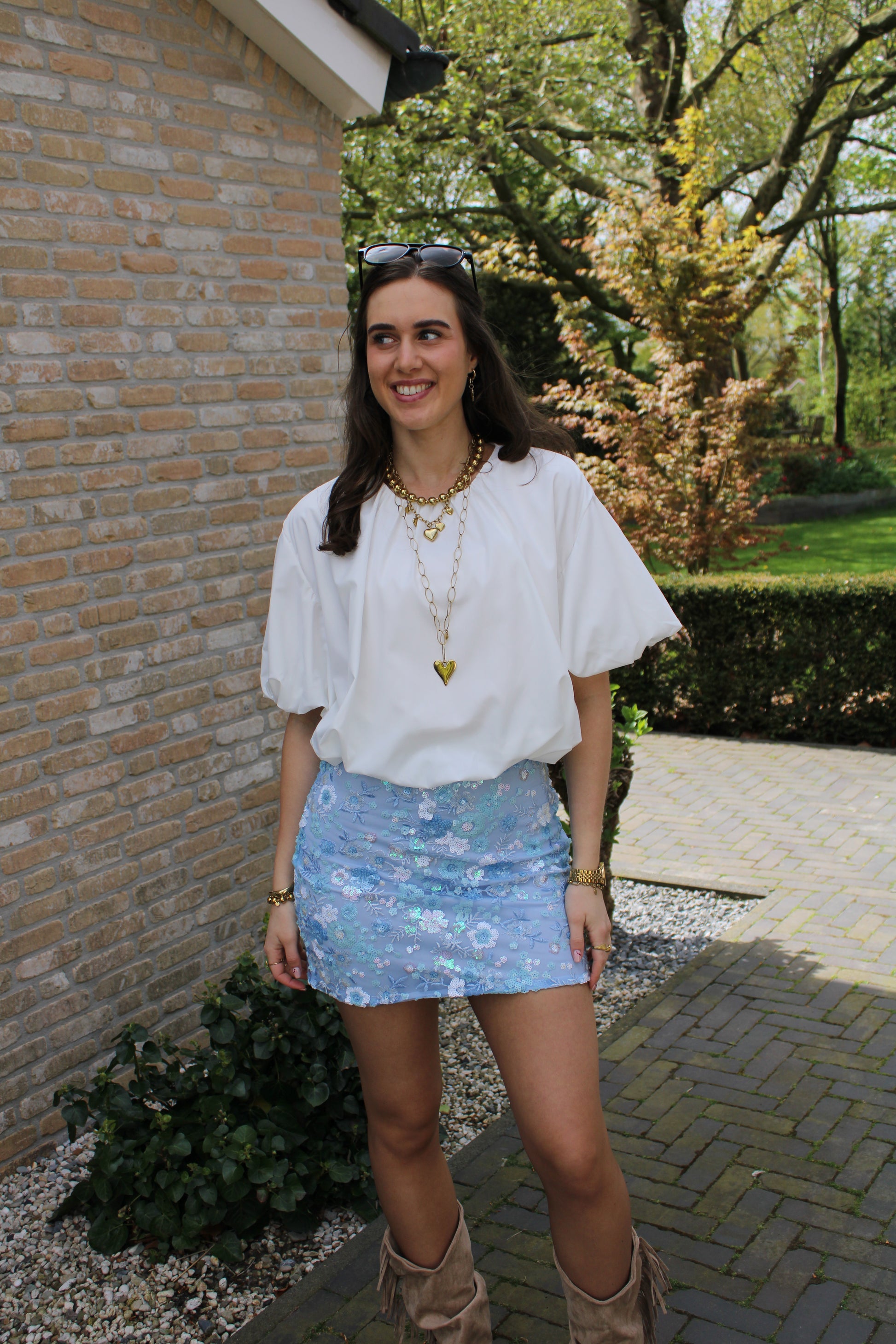 Ballon blouse top - wit - At Styles