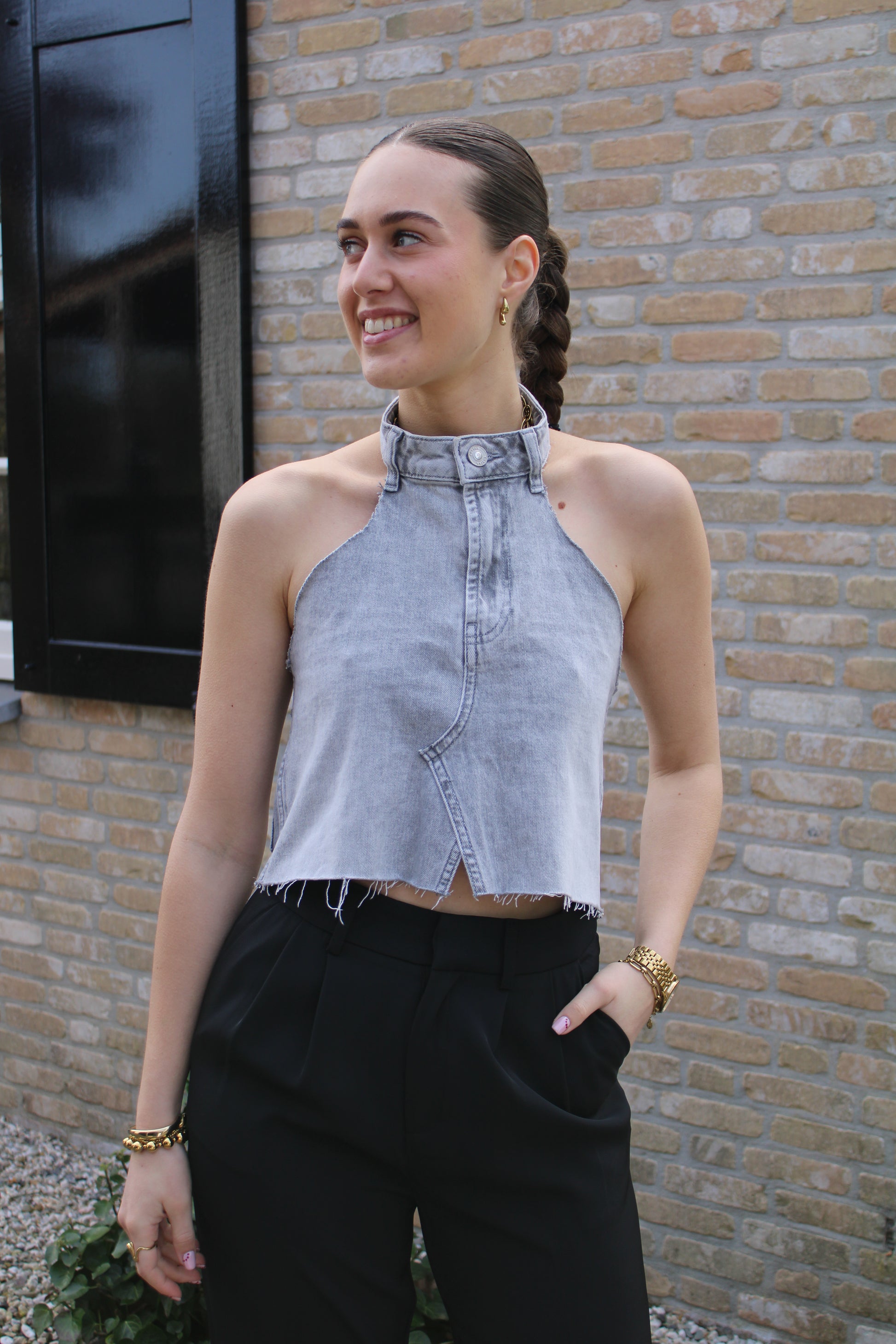 Handgemaakte top - grijs - At Styles