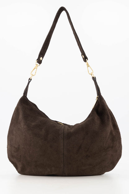 Leren suede tas Kirby - bruin