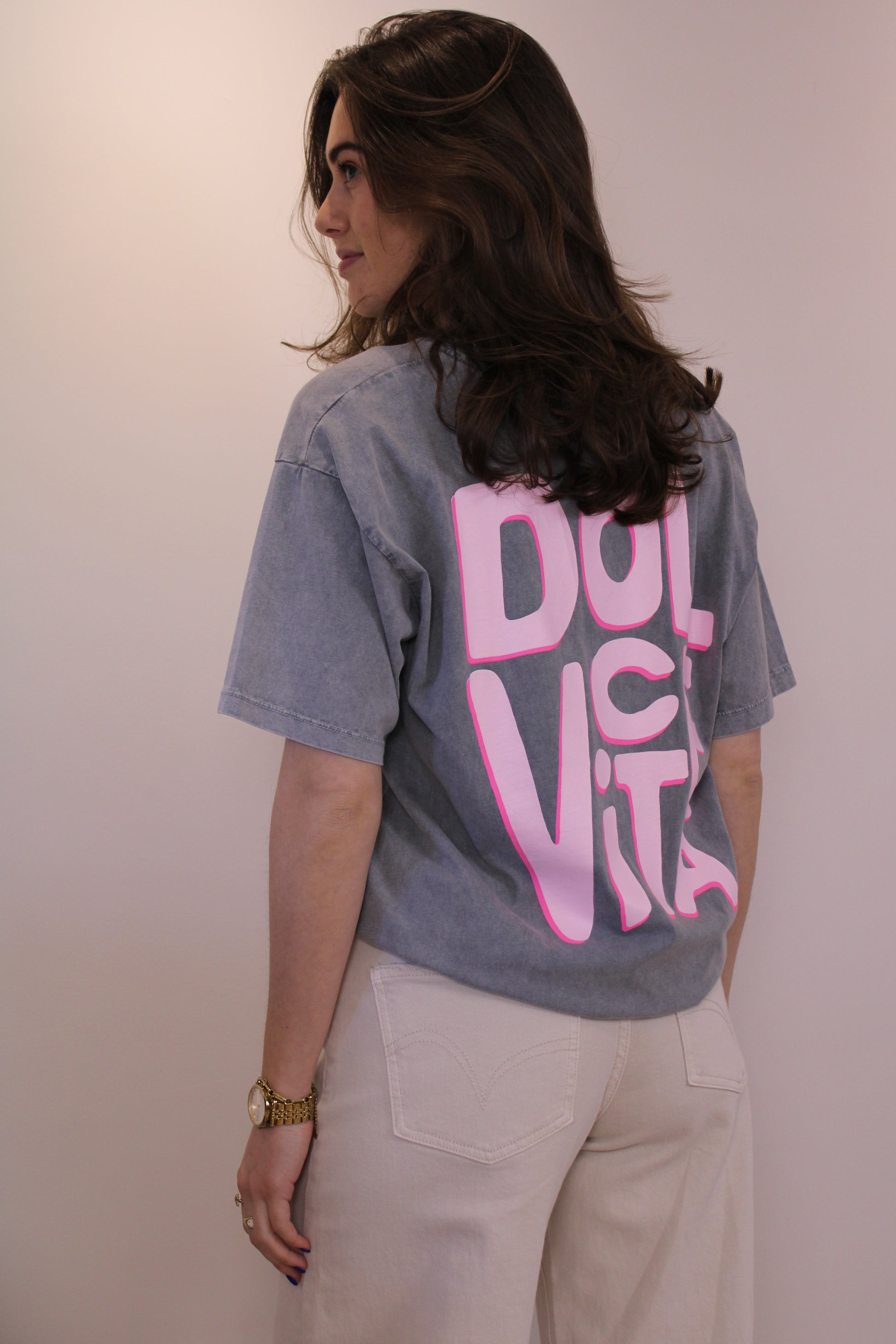 Shirt 'dolce vita' - grijs - At Styles