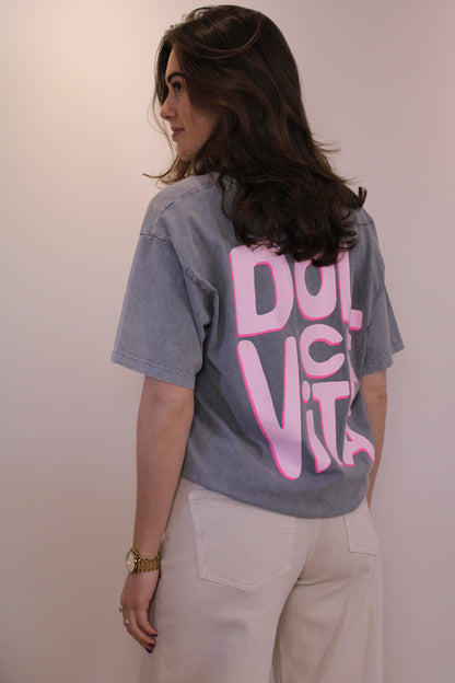 Shirt 'dolce vita' - grijs - At Styles
