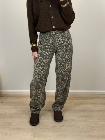 Mid waist - balloon stretch jeans - panter