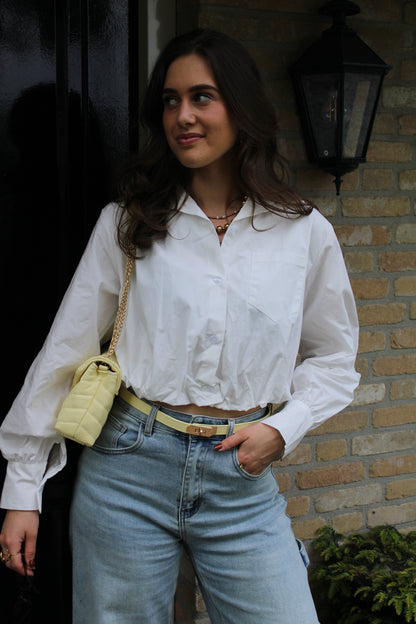 Cropped blouse - wit