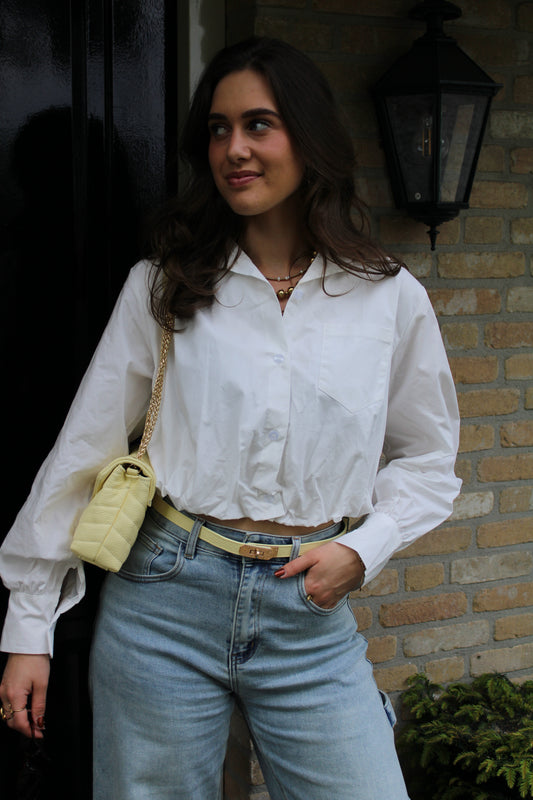 Cropped blouse - wit