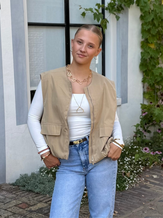 Parachute bodywarmer - beige