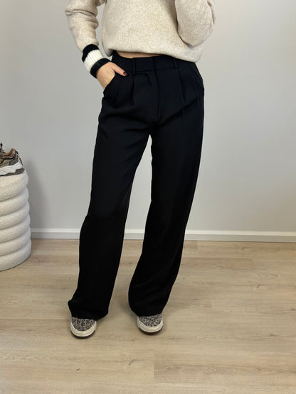 Wide leg pantalon - zwart