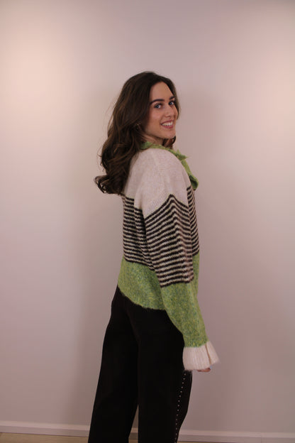 Trui met ruffles - groen