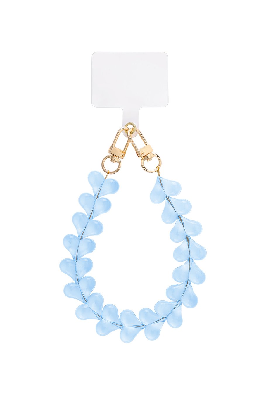 Telefoonkoord hartjes - blauw