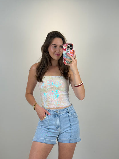 Pailletten tube bandeau top