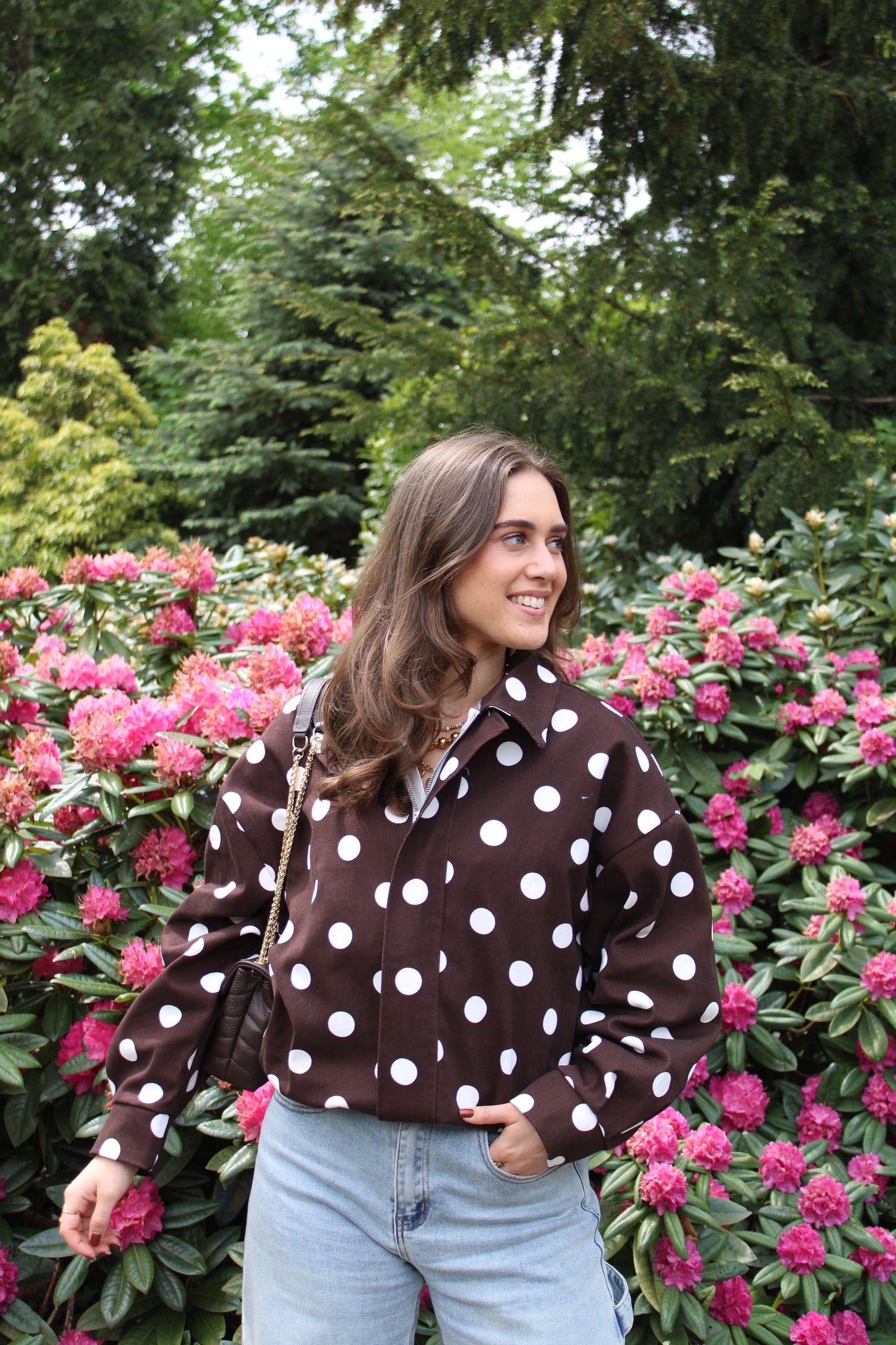 Polkadot jasje - bruin - At Styles