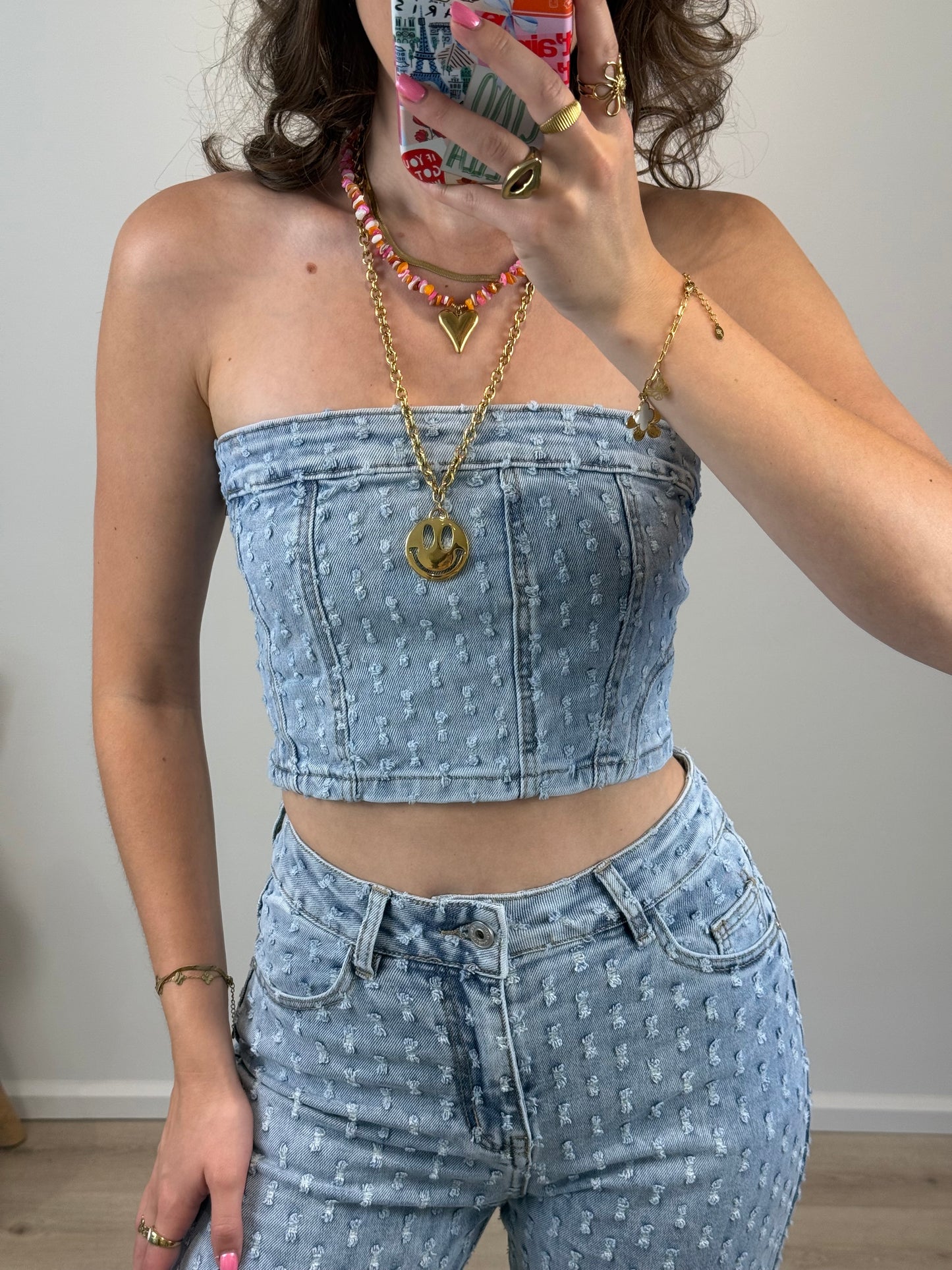 Bandeau tube top - denim