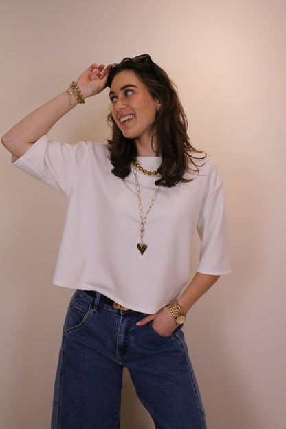 Jogging stof shirt - wit