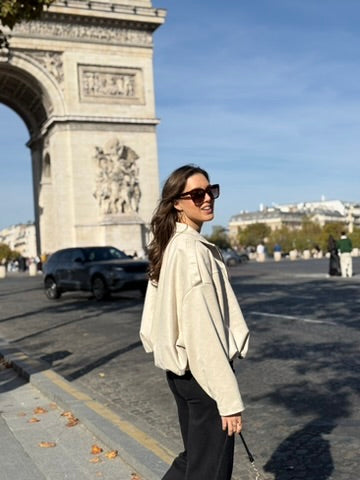 Suede bomber jasje - beige