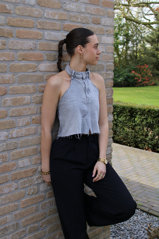 Handgemaakte top - grijs