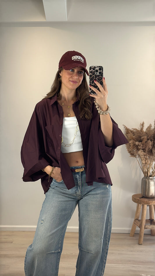 Oversized blouse - bordeaux