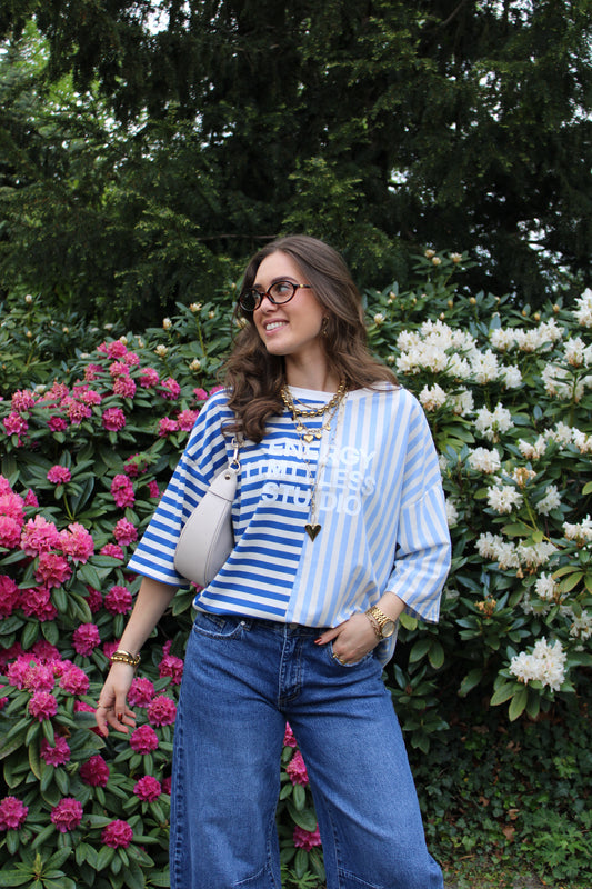 Gestreept studio shirt - blauw